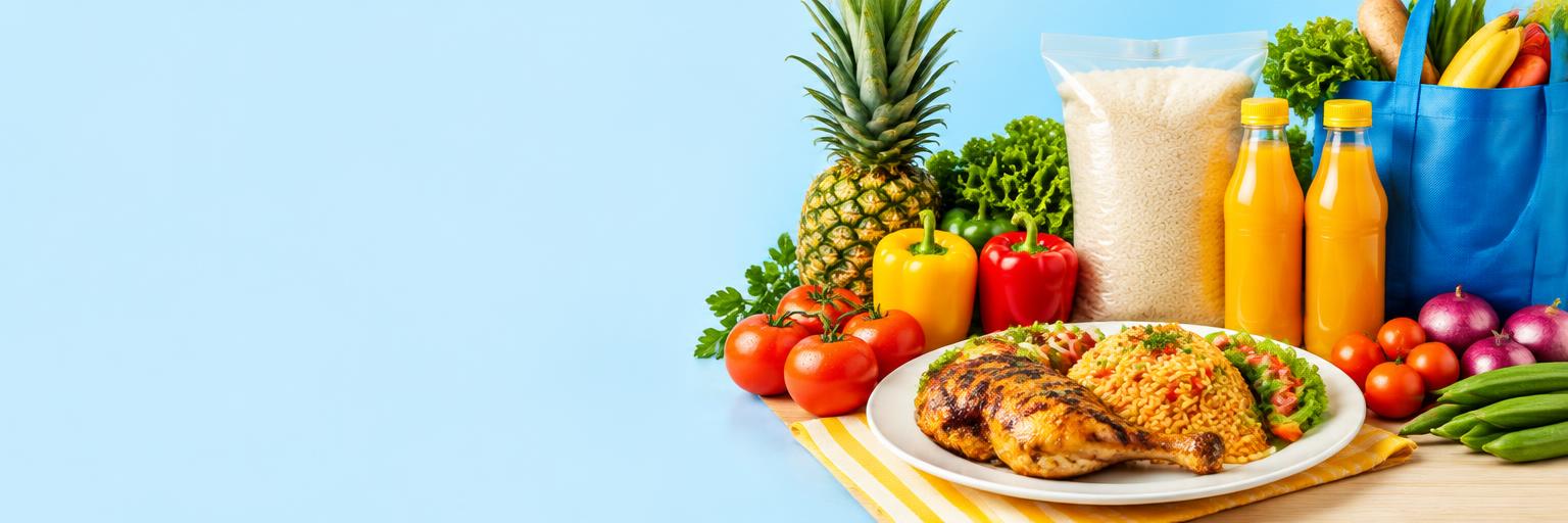 Courses, produits frais, plats et boissons Merab